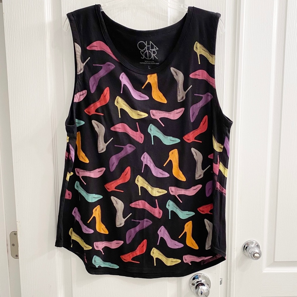 CHA SOR Shoes Design Sleeveless Knit Top Tank Top
